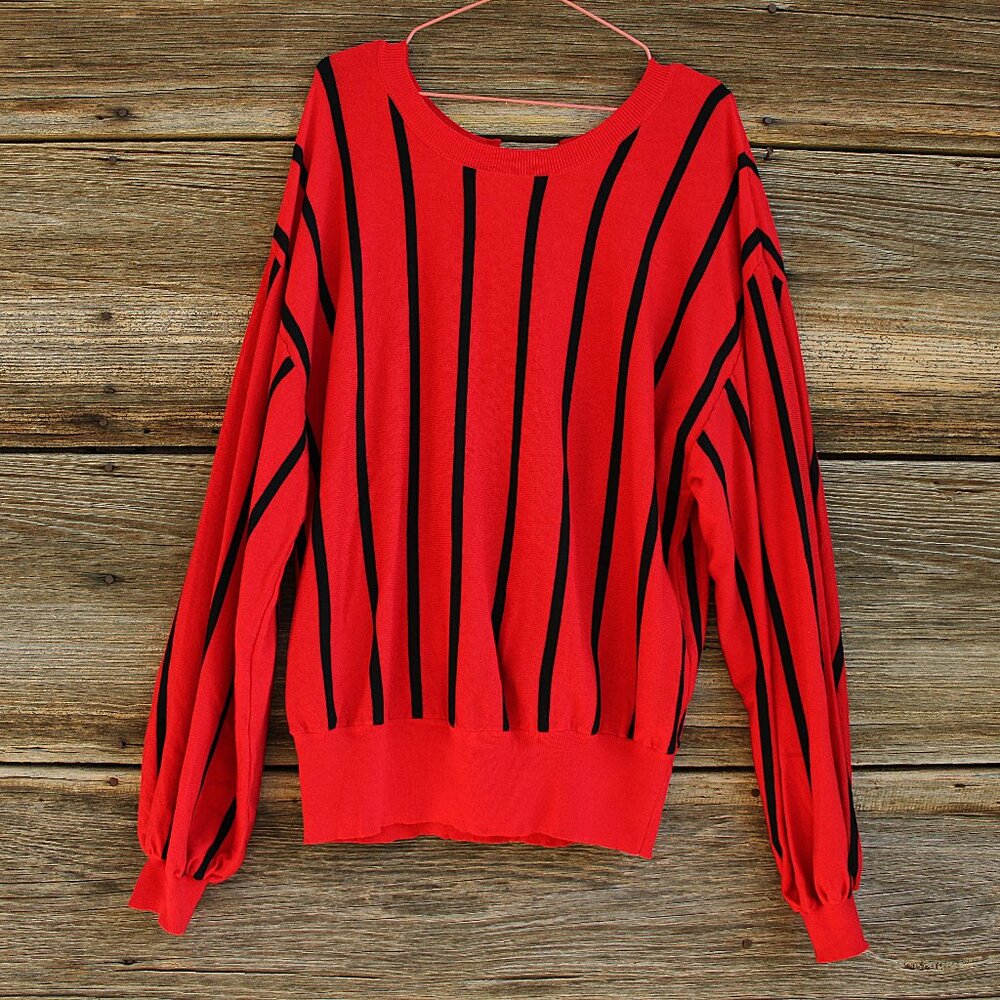 'Umgee U.S.A' Black & Red Stripe Open Back Balloo… - image 1